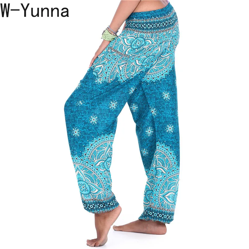 W-Yunna 3d Printing Seaside Loose Belly Dance Pants Wide Leg Workout Bloom Ethnic Style Streetwear | Женская одежда