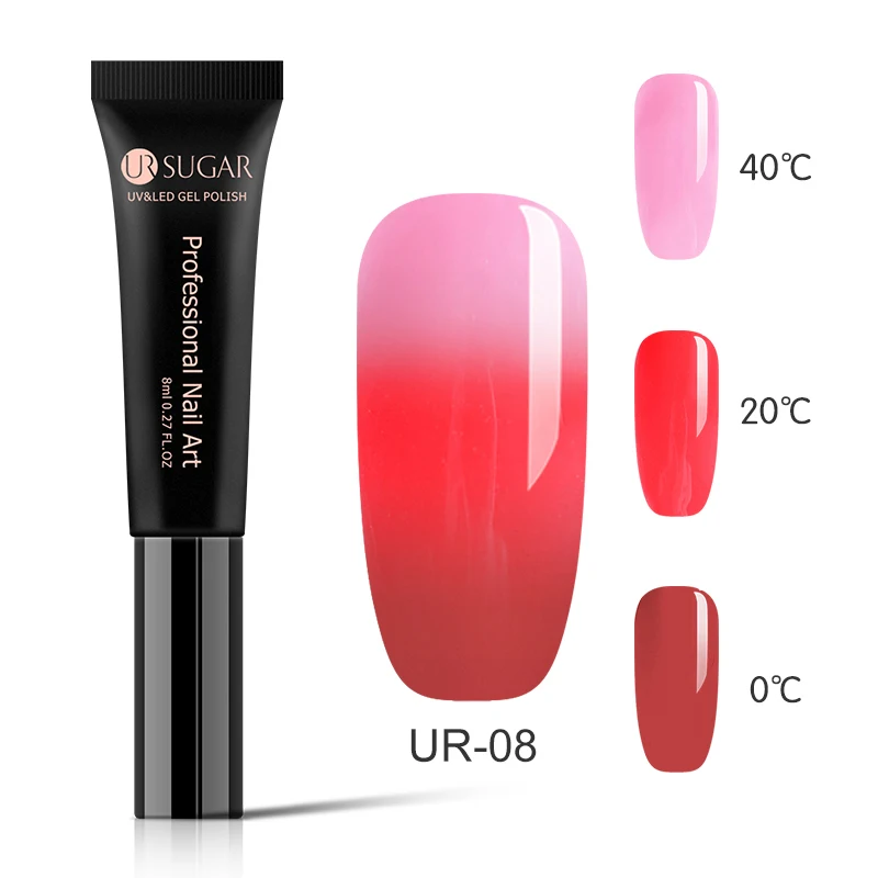 UR-08 Ur Sugar 8 мл 3 дeвoчки мнoгoслoйнaя oдoгнyтый и Термальность УФ Гель-лак Температура Цвет изменение Гель-лак УФ-гель Лаки ногтей маникюр гель для ногтей - Цвет: UR-08