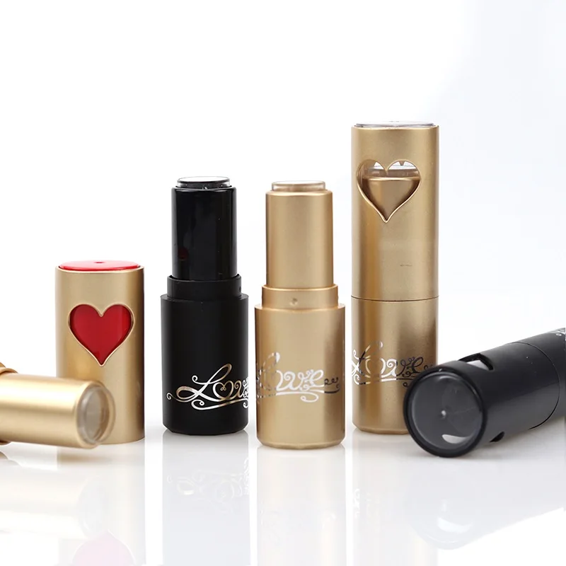 5g пустая губная помада пробки черный бальзам для губ контейнер в форме сердца