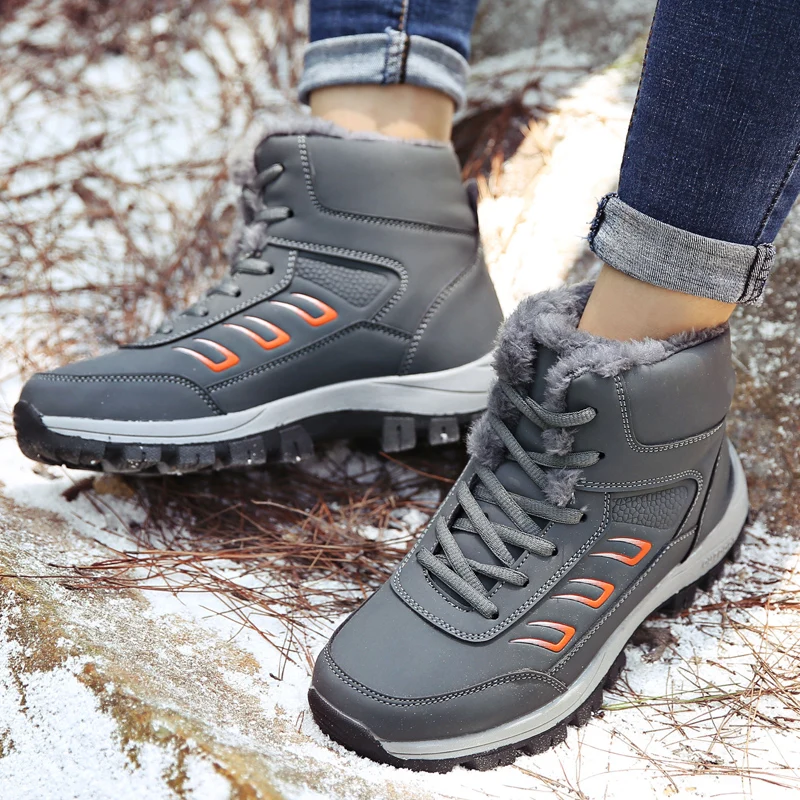 Женские походные ботинки уличная горная обувь теплая меховая Треккинговая