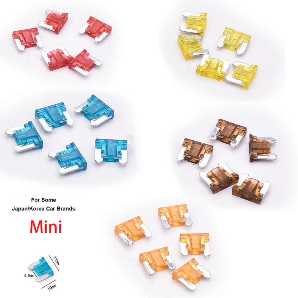 

5A/7.5A/10A/15A/20A mini size Car fuse 5pcs/lot for japan korean brands car