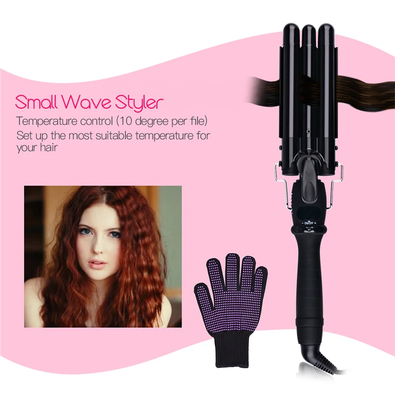 Портативный 25 мм Waver Deep Curly Hair Machine щипцы для завивки нагрева регулировка температуры Инструменты для укладки с термостойкими перчатками