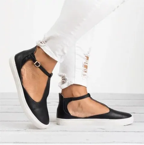 Популярные женские повседневные модные туфли с пряжкой на ремешке Zapatillas