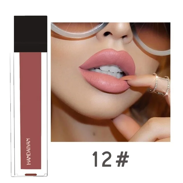 12 HANDAIYAN beauty Makeup, стойкая Матовая жидкая губная помада, красные губы, водостойкий металлический блеск для губ, Косметика для макияжа - Цвет: 12