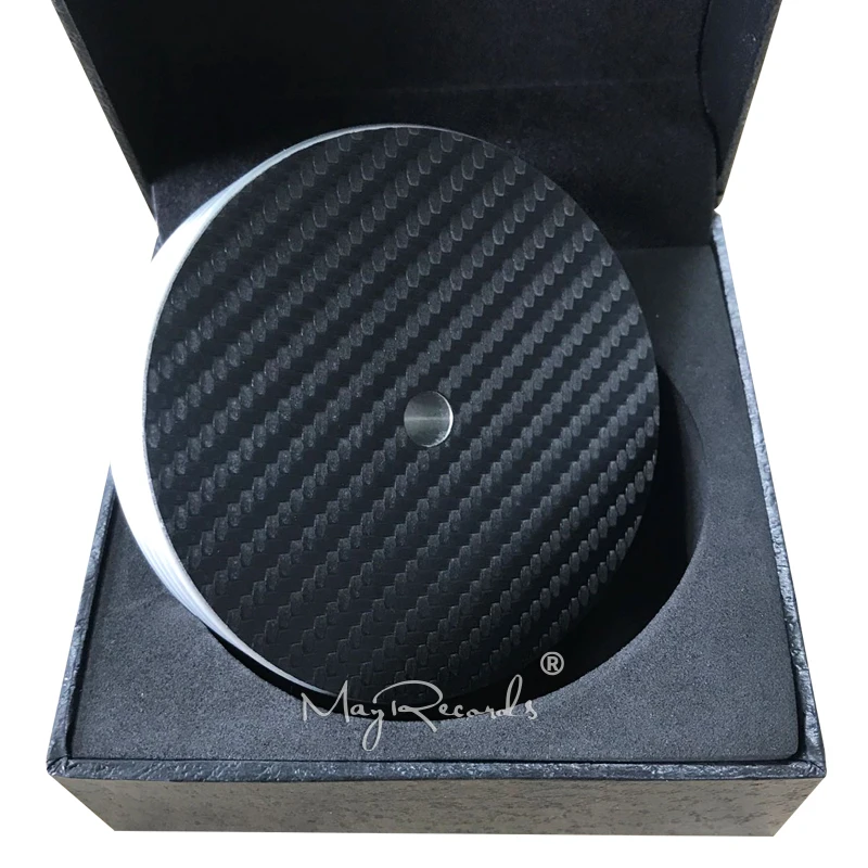

Carbon Fiber Bottom Abum LP Record Clamp Disc Stabilizer Record Weight Super Nice Design 334g