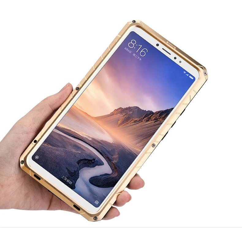 Повседневный водонепроницаемый чехол для Xiaomi Mi Max 3 Роскошный противоударный алюминиевый Металл+ Защитная силиконовая крышка Xiaomi Mi чехол Max3