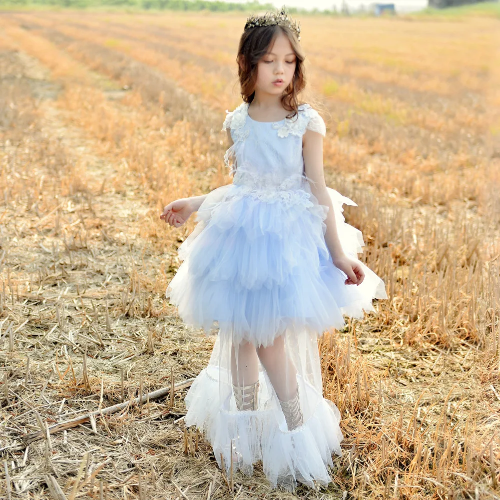 Кружевное платье-пачка для девочек детские платья детвечерние праздничное
