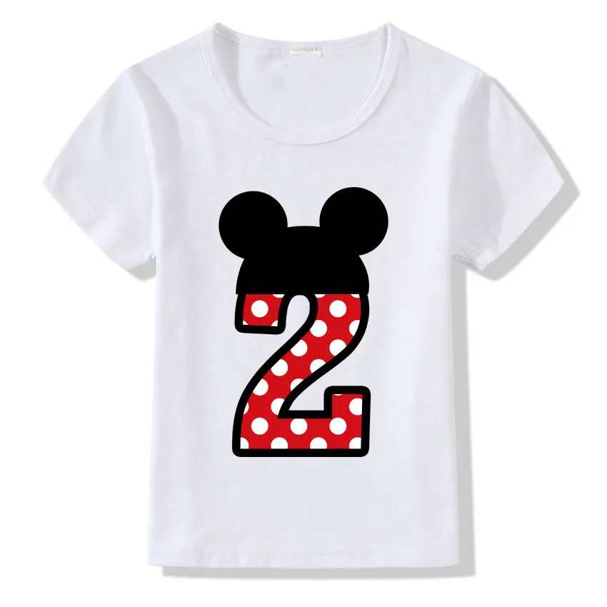 Детская футболка на день рождения номер 1 9 милая Одежда для маленьких мальчиков и