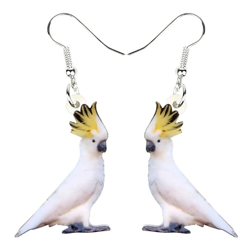 Sulphur-crested Bonsny акриловые летающие Voilet Sabrewing птица Колибри серьги большие длинные висячие Висячие модные украшения в виде животных для женщин девочек - Окраска металла: Sulphur-crested