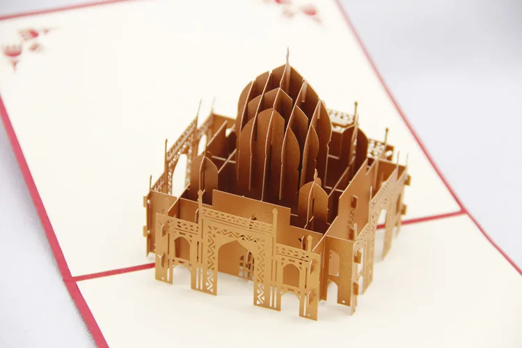 3 шт./лот) бизнес на заказ доступны винтажные индийские Taj Mahal 3D всплывающие поздравительные открытки 3D сувенир на день рождения Подарочные карты C3028