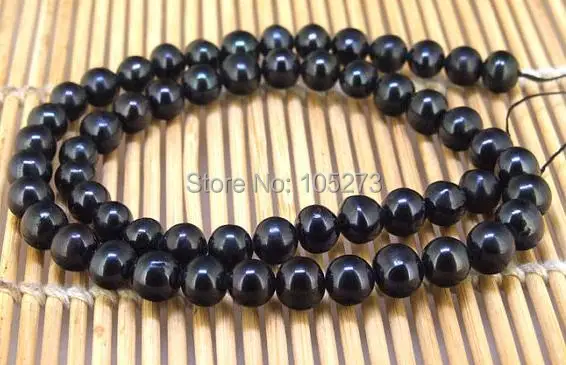 

Pearl Jewelry One Full Strand Luster Black Color Pure Freshwater Pearl 7mm About 14.5inch