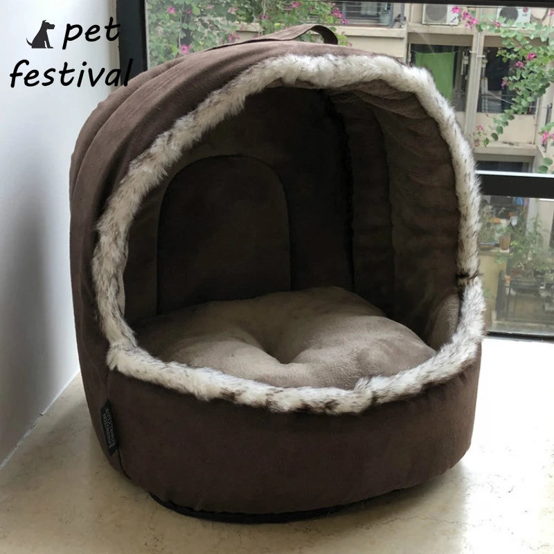 ПЭТ фестиваль собака кошка кровать складная Конура с игрушкой Шар Теплый мягкий