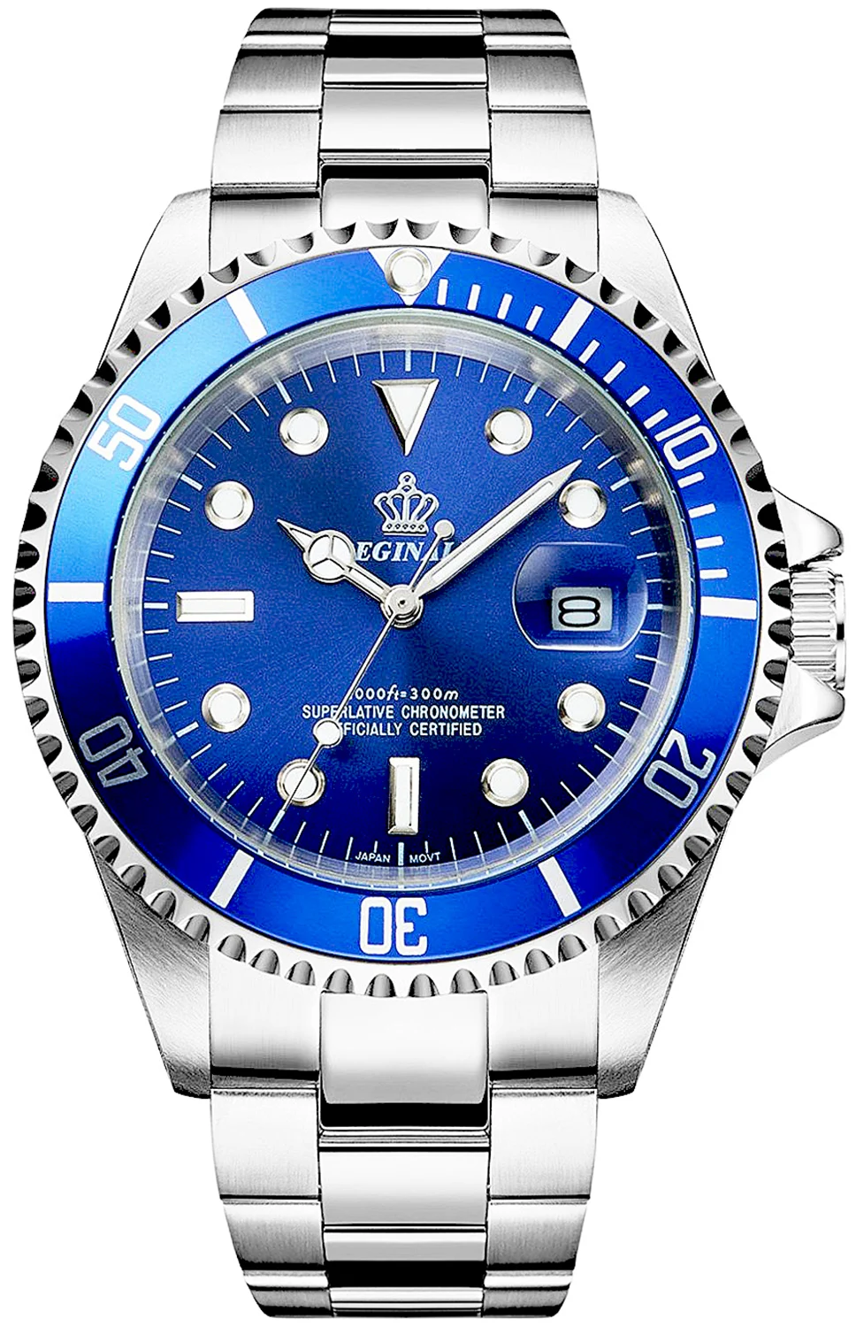 Мужские кварцевые часы с синим циферблатом из нержавеющей стали|hombre|hombre reloj |