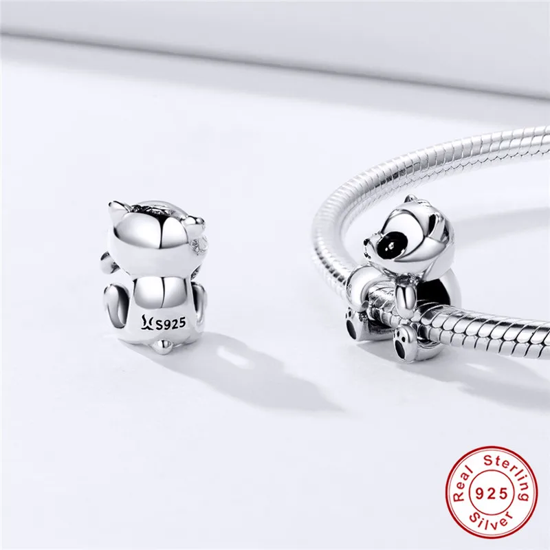 Подвеска женская из серебра 925 пробы с кулоном в виде животного|Бусины| |