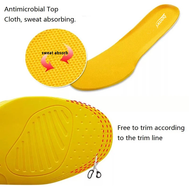 Insoles for shoes top quality cushions shock absorption breathable comfortable foot pain relieve shoe insoles for men and women