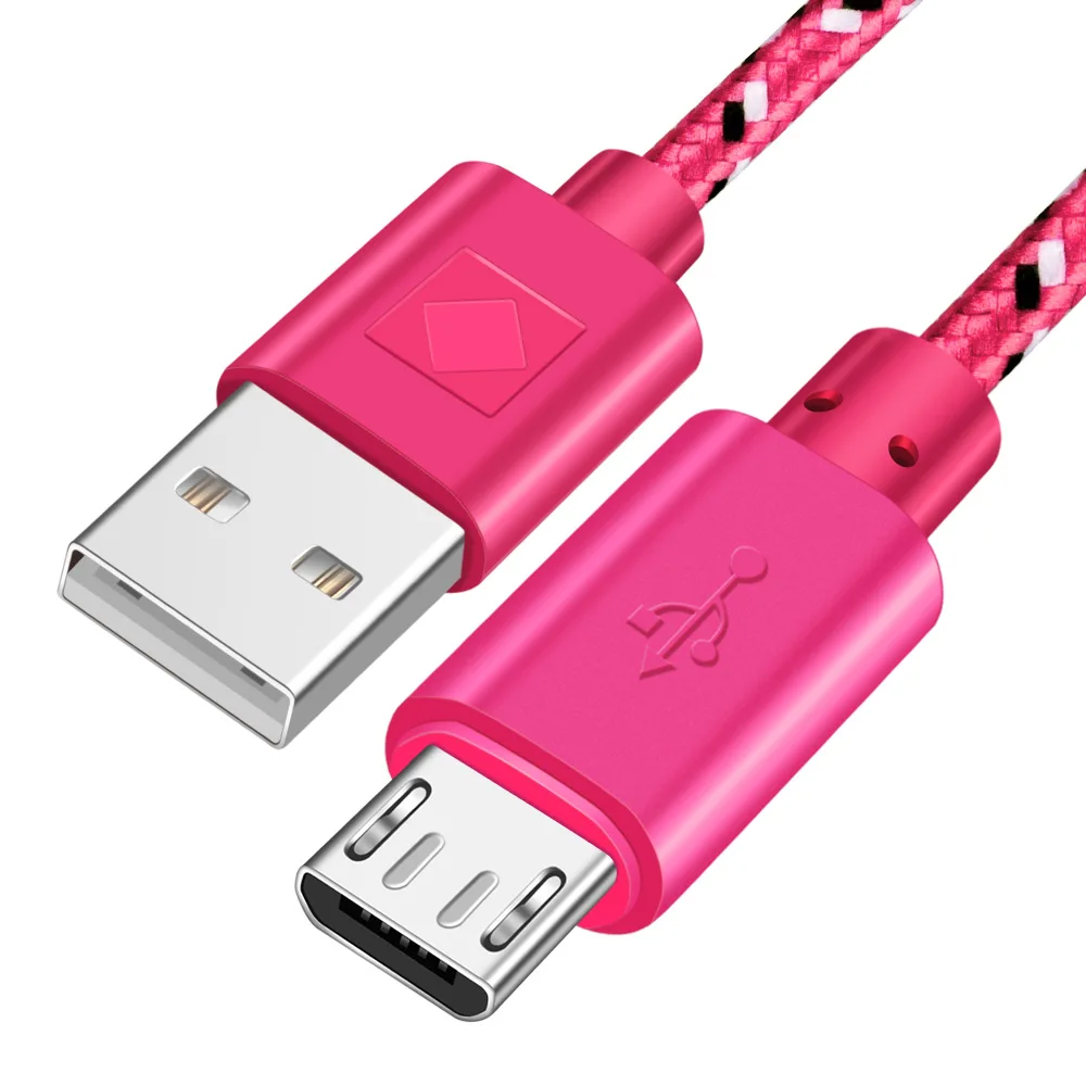 RoseRed Олаф микро USB кабель для быстрой зарядки для samsung, кабель для мобильного телефона для Xiaomi, кабель передачи данных, кабель передачи данных, кабели для huawei P10 lite - Цвет: RoseRed