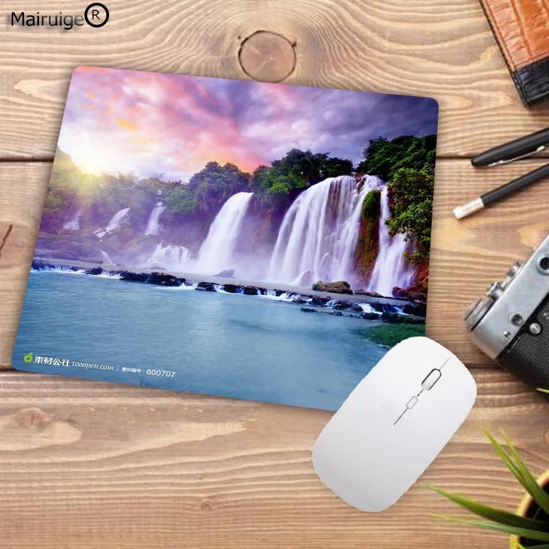 Mairuige Beautiful Scenery Waterfall Durable Rubber Mouse Mat Pad Size for 18X22CM Gaming Mousepads Big promotion For Russia | Компьютеры