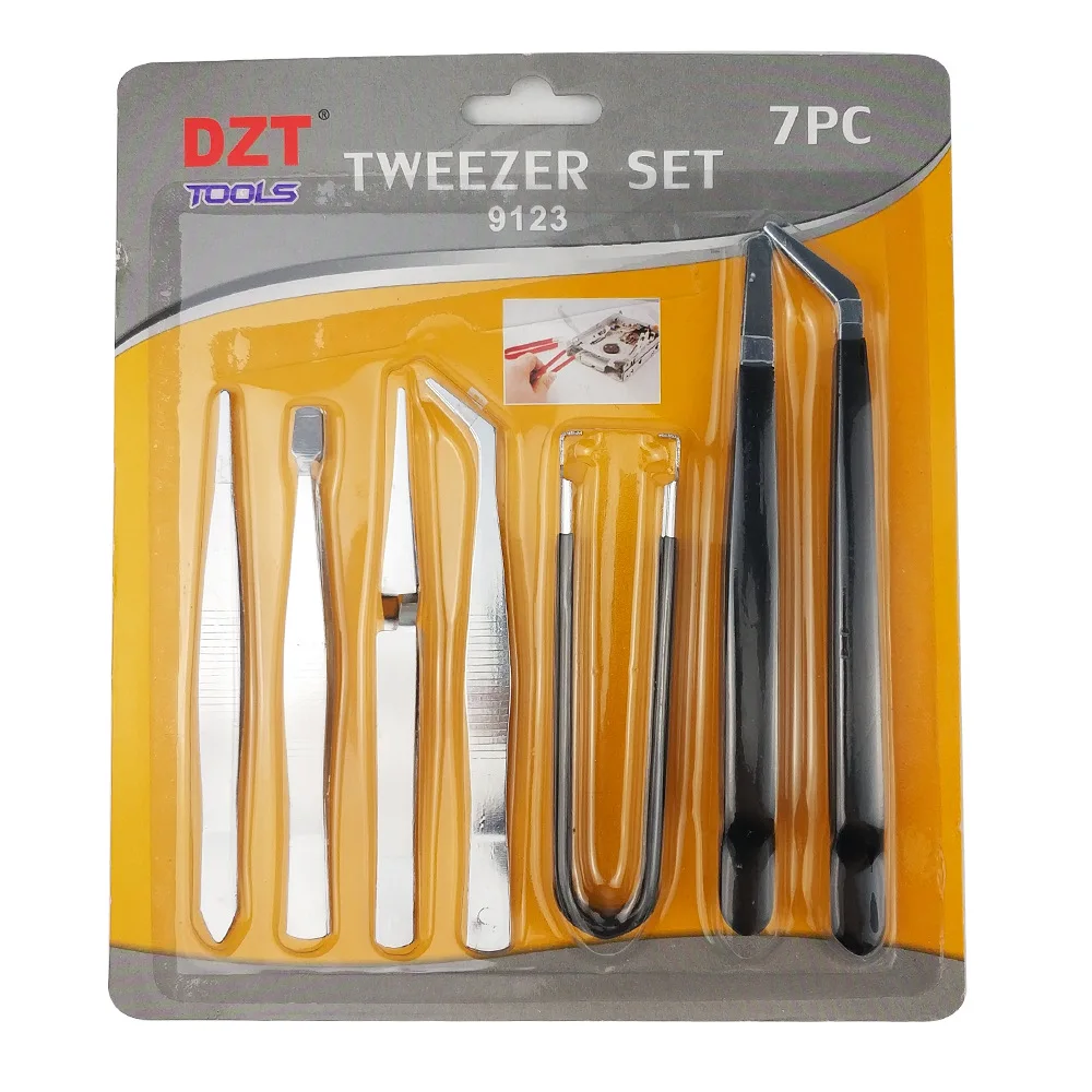 

7pc tweezers suit Antistatic Computer Mobile Maintenance Tweezers Elbow electronic pliers NO.B1418
