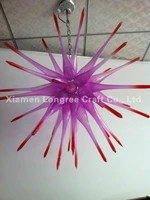 28 art design round pink color blown glass chandelier lighting