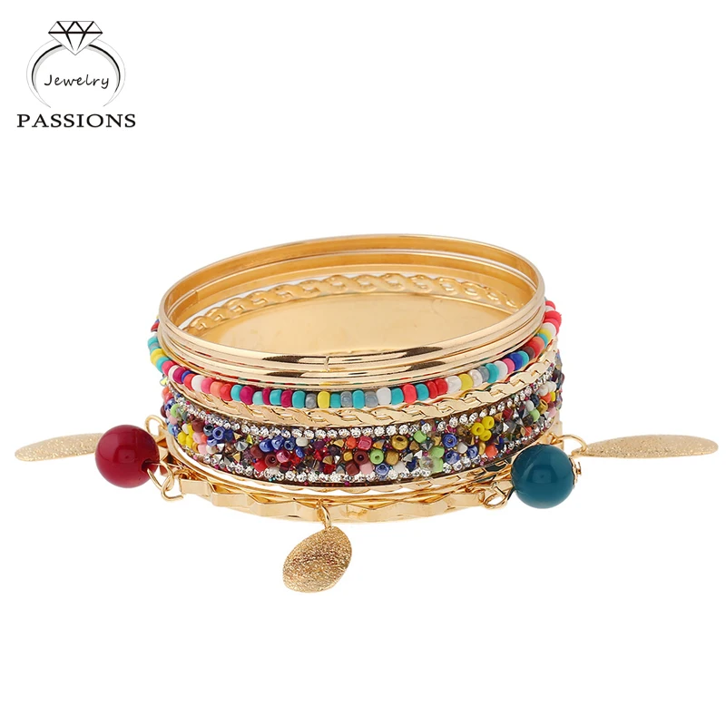 Набор из браслета и кисточка золотого цвета цветов многослойный с кисточками