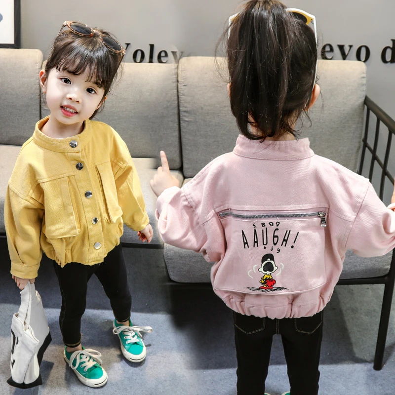 Новый стиль весенне осенняя верхняя одежда для девочек куртки детское хлопковое