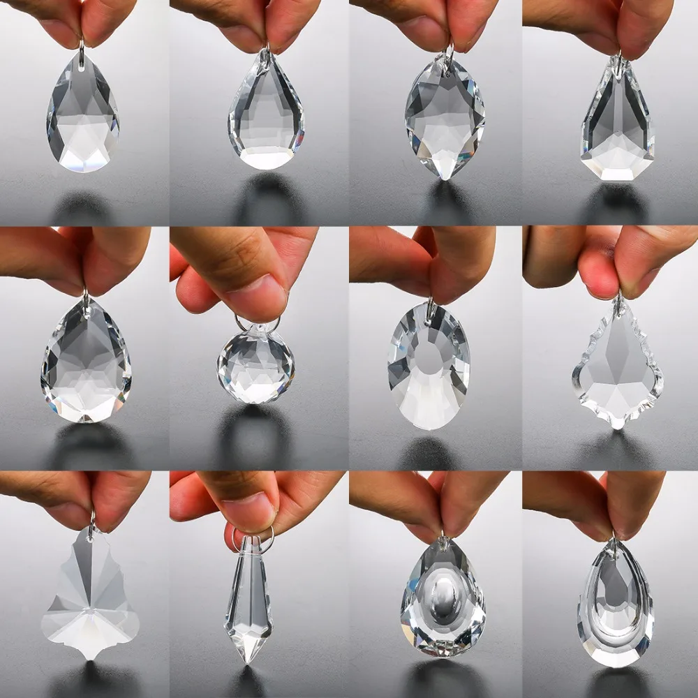 H& D Упаковка из 24 прозрачных кристаллов Suncatcher люстра освещение капли кулон шарик Призмы Висячие стеклянные призмы детали домашний декор