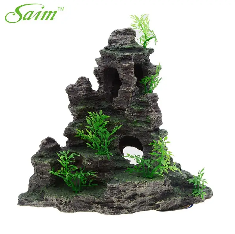 decorative rockery Украшение для аквариума Saim, украшение для аквариума из смолы, декоративные аксессуары для аквариума, украшение для аквариума - Цвет: decorative rockery