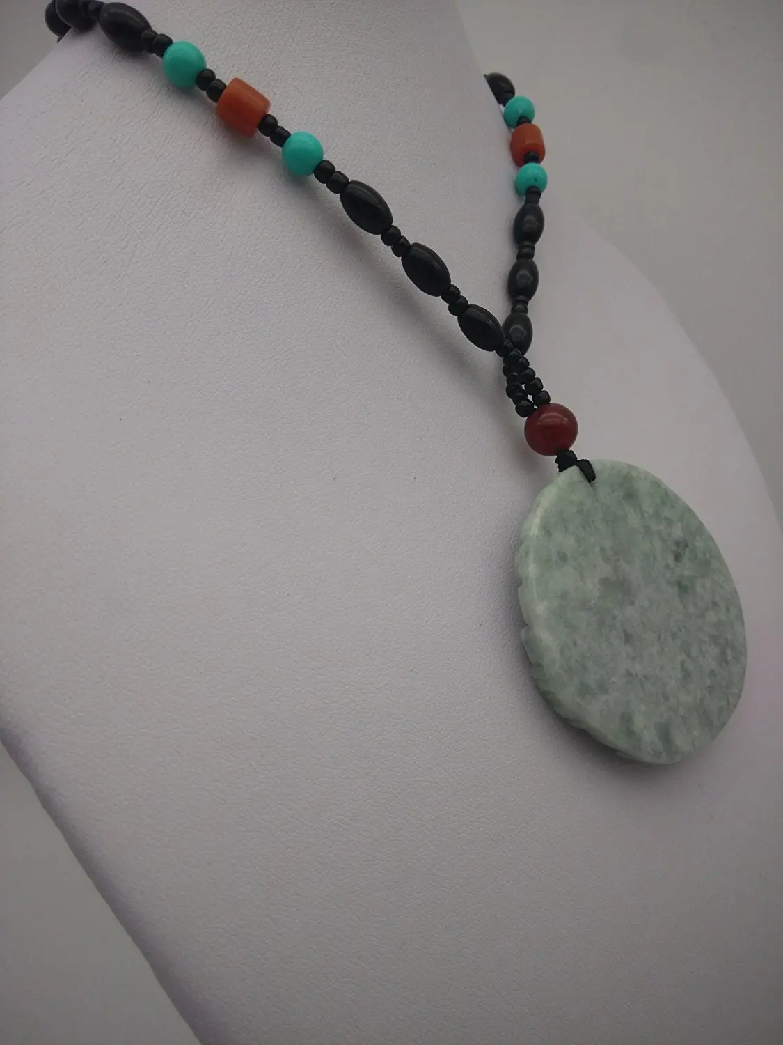 Koraba Fine Jewelry Pure Natural Jadeite Grade Jade Ride Dragon Goddess of Mercy Kwan-yin Pendant Necklace Free Shipping | Украшения и