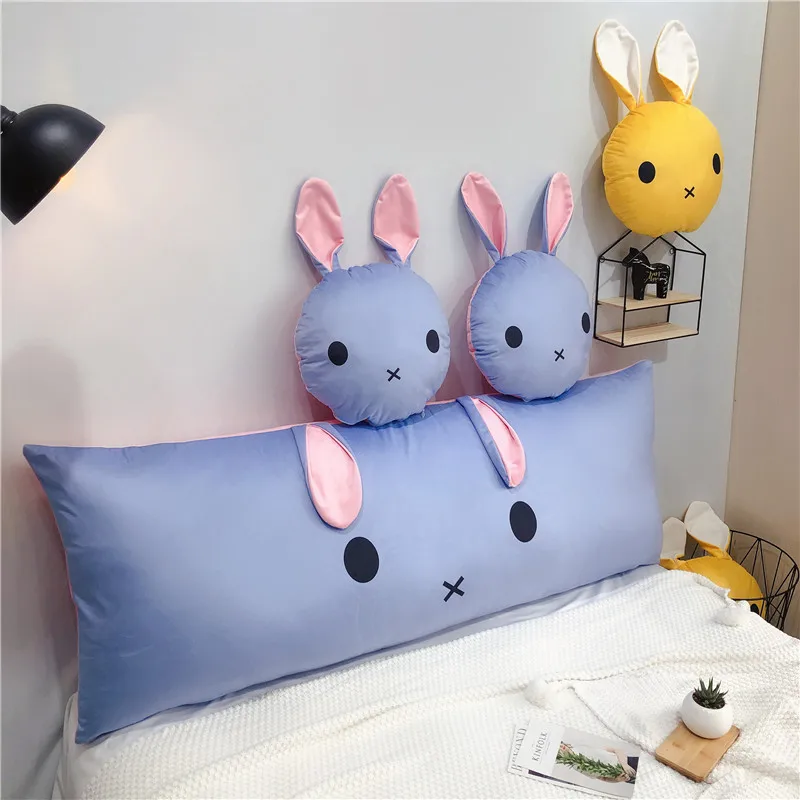 Diameter 42cm Blue Большая подушка для кровати, длинная подушка с кроличьими ушками, круглая Прямоугольная форма, подушка с внутренней подкладкой, домашний текстиль, постельные принадлежности, подушки - Цвет: Diameter 42cm Blue