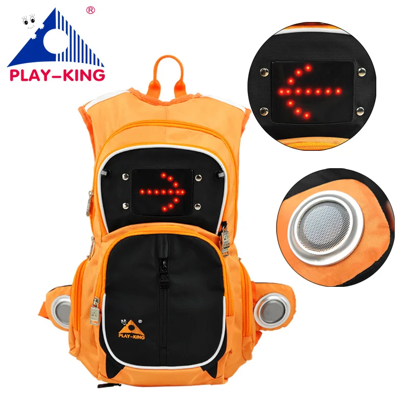 Playking 16l Велоспорт мотоцикл рюкзак езды рюкзаки Велосипедный Спорт сумка с LED светоотражающие Детская безопасность Включите свет и музыка рюкзак - Название цвета: 3