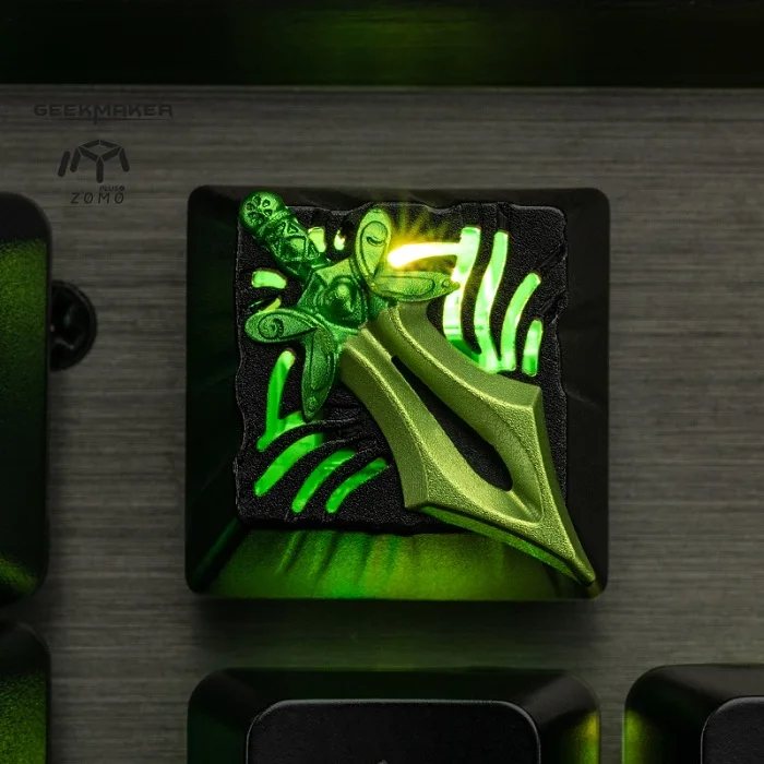 Butterfly Keycap x1 Zomo dota2 hero Yurnero Juggernaut JUGG бабочка Манта Рапира Artisan Keycap CNC Анодированный Алюминиевый совместимый Cherry MX Переключатель - Цвет: Butterfly Keycap x1
