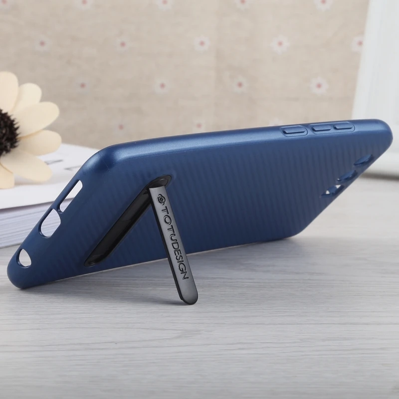 Тонкий чехол TOTUDESIGN из углеродного волокна и ТПУ для Huawei Honor 9 с держателем |