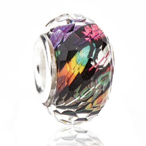 Макси красочные шарики граффити Цветы Хрустальные стеклянные бусины Подвески