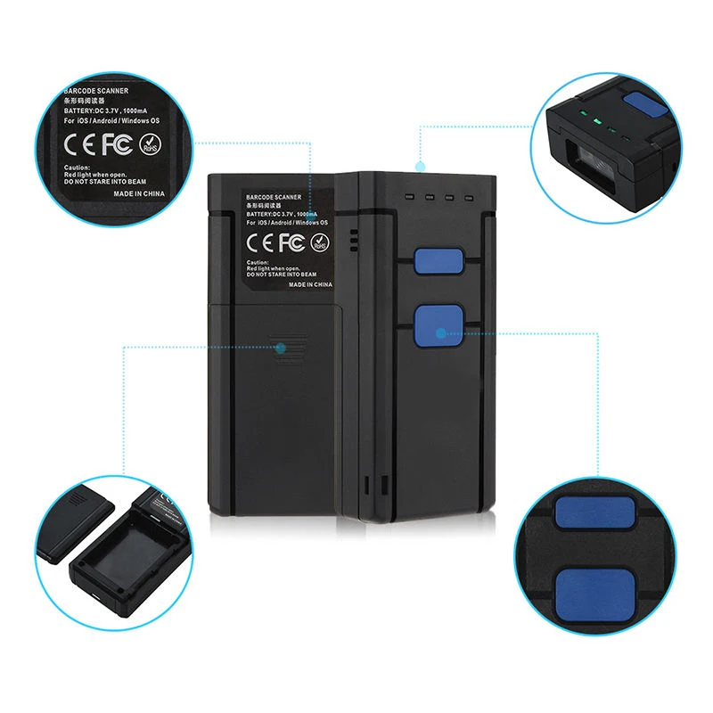 MJ-2877 Мини Портативный Bluetooth беспроводной 2D QR сканер штрих-кодов PDF417 DataMatrix qr-код