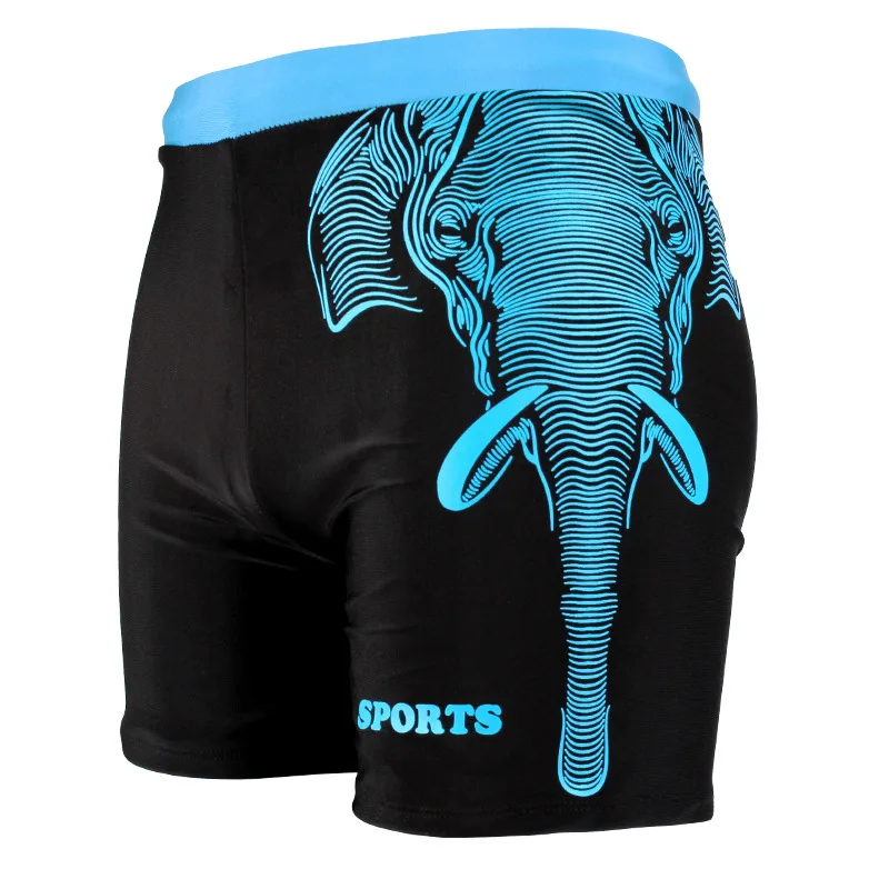 Мужские плавки с принтом слона одежда для плавания шорты купальный костюм черный