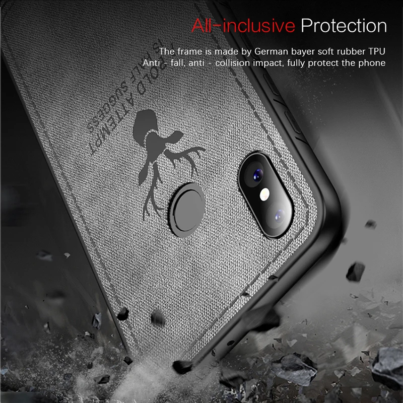 Ударопрочный Ультратонкий чехол для Xiaomi 6A A2 Lite мягкий резиновый из ткани 3D Redmi Note 4