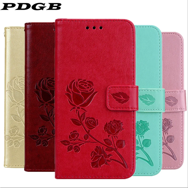 Кожаный чехол-кошелек PDGB для samsung Glalxy S10 Lite A750 J4 J6 Plus Prime J2 Pro J1 J3 J5 J7 откидная крышка с 3D тиснением цветок