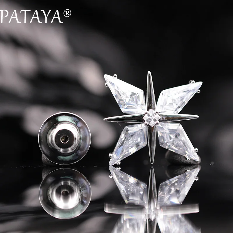 PATAYA, новинка, женская мода, Настоящее Белое золото, изысканная роскошь, Свадебная вечеринка, ювелирные изделия, белый ромб, форма, природный Цирконий, броши