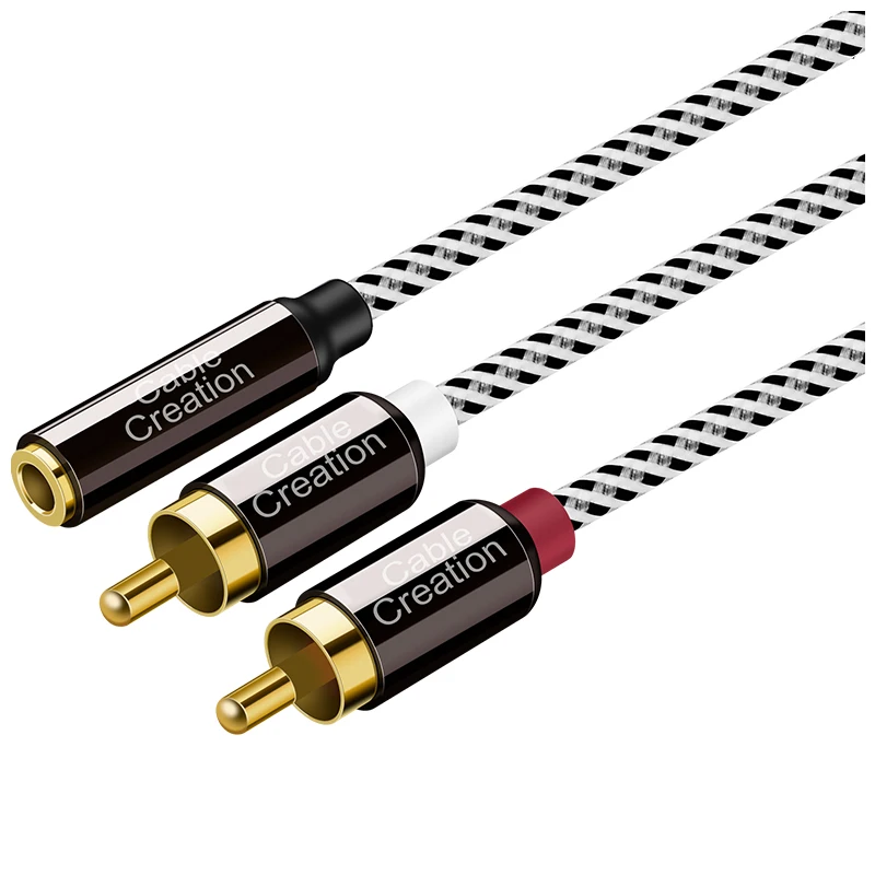 3 5 мм к RCA кабель Женский 2RCA мужской стерео аудио позолоченный для ТВ смартфонов MP3