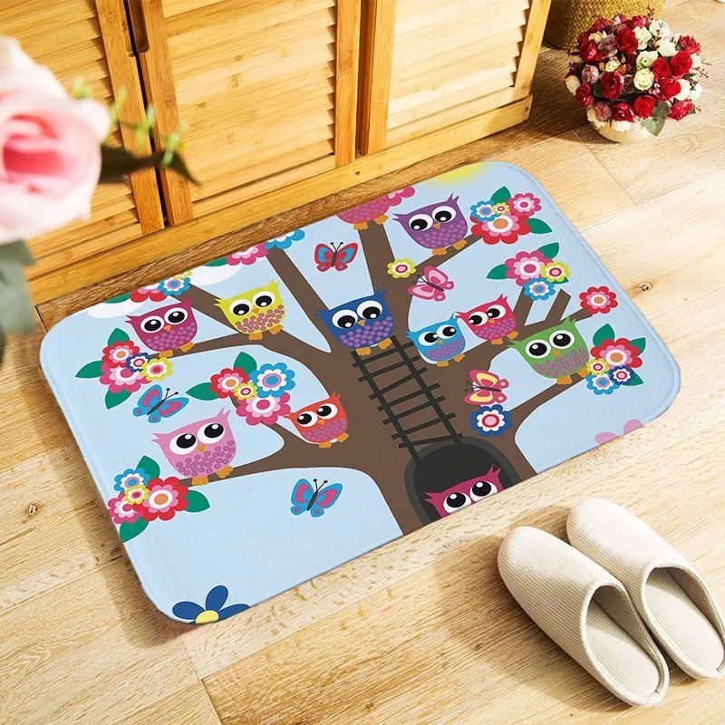 40x60 см мультфильм с капюшоном с рисунком совы печатных наружный входной коврик небольшой площади коврик для спальни кухня Холл коврик антискользящий коврик для двери mu