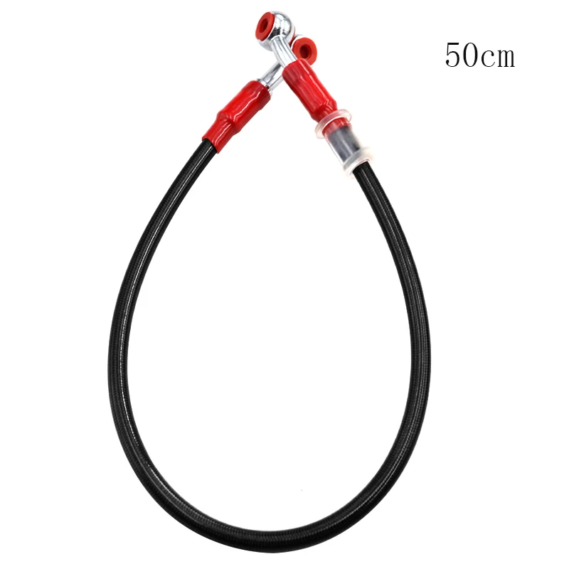 Black 50cm Мотоцикл 50 см 60 см 65 см Байк Плетеный Стальной гидравлический усиленный тормозной провод клатч Масляный шланг Универсальный Fit Racing MX - Цвет: Black 50cm