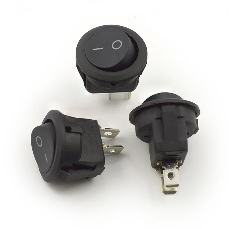 10pcs Round Rocker Switch 2 pin Boat Power feet Diameter 23 Hole 20MM Black Red 6A 250VAC | Обустройство дома