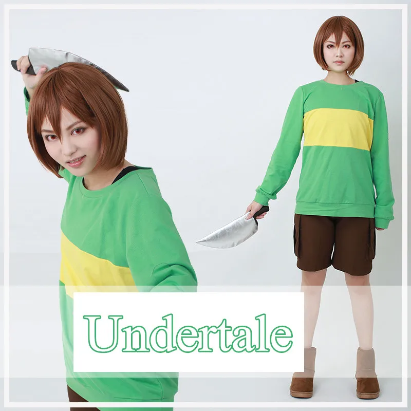 Аниме! Лидер продаж цветной пуловер с надписью Undertale Chara топы косплей костюм