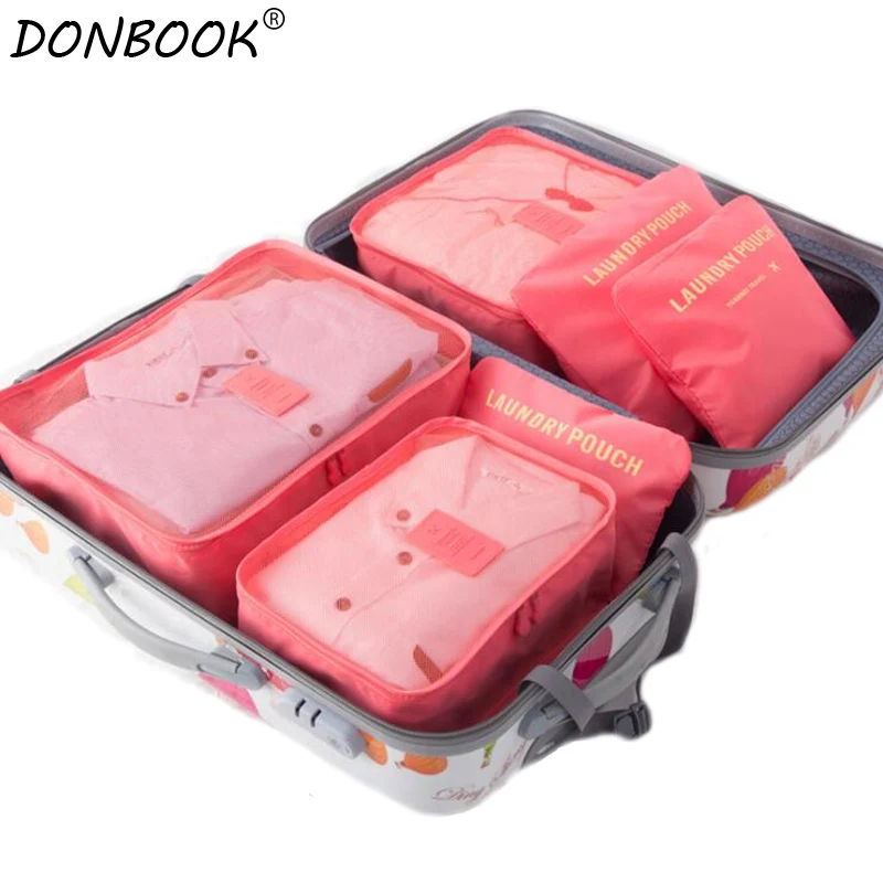Donbook 6 шт. дорожная сумка для хранения Набор для одежды аккуратный Органайзер сумка чемодан домашний шкаф разделитель контейнер Органайзер