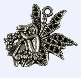 

60Pcs Tibetan Silver Color Wing Fairy Charms A12538