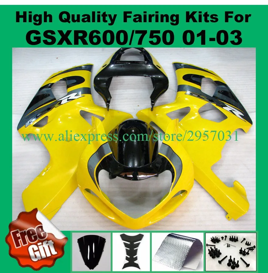 

9gifts Injection Fairings for SUZUKI GSXR600 GSXR750 2001 02 2003 K1 #Q2E4-A1 GSX-R600 GSX-R750 01 02 03 ABS fairing kits