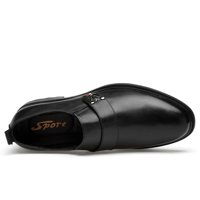 Мужские модельные туфли в деловом стиле классические кожаные без застежки