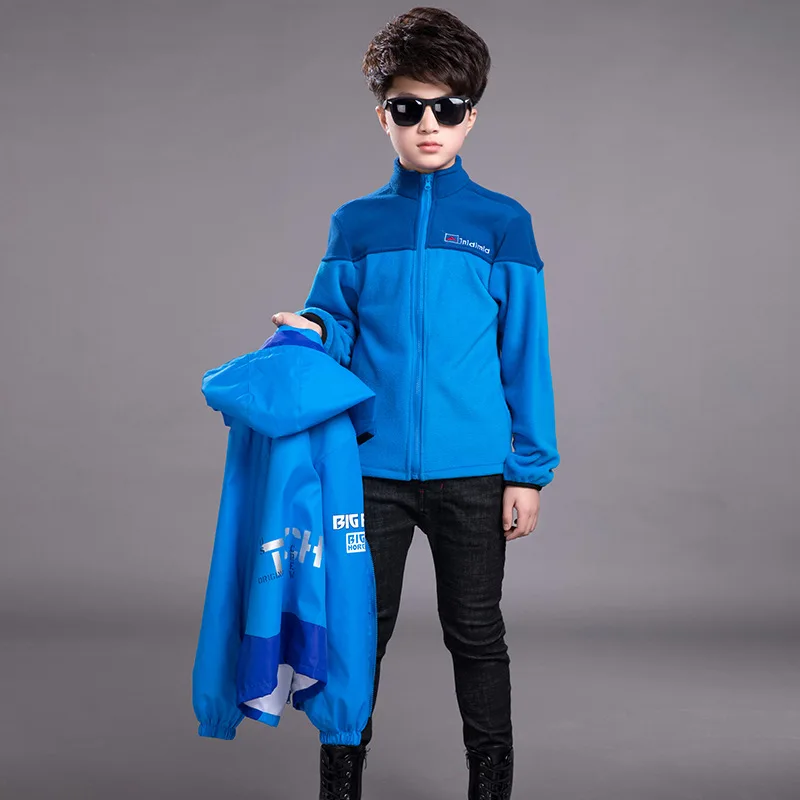 Model 1 Blue Зимние теплые ветрозащитные куртки для мальчиков детские спортивные куртки с хлопковой подкладкой водонепроницаемая куртка со съемным принтом для мальчиков - Цвет: Model 1 Blue