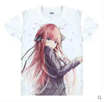 06 Новая футболка Gotoubun no Hanayome The quintestinal Quintuplets Nakano Ichika аниме косплей футболка с короткими рукавами мужские футболки - Цвет: 06