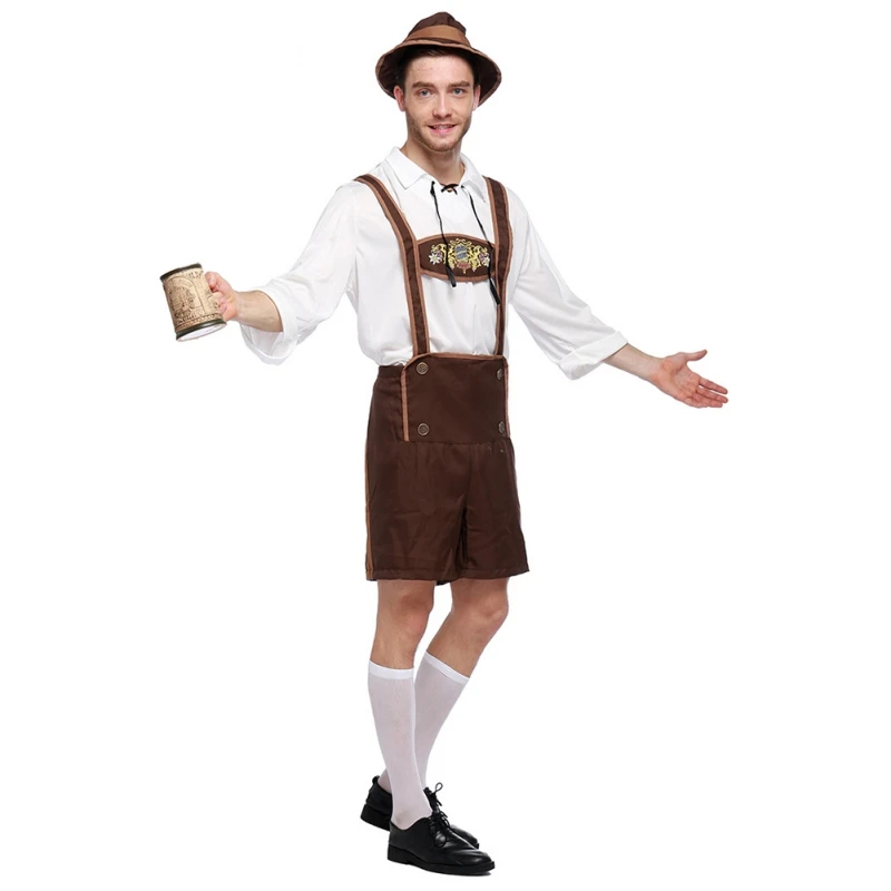 Мужской костюм для немецкого фестиваля Октоберфест взрослых сцены Lederhosen